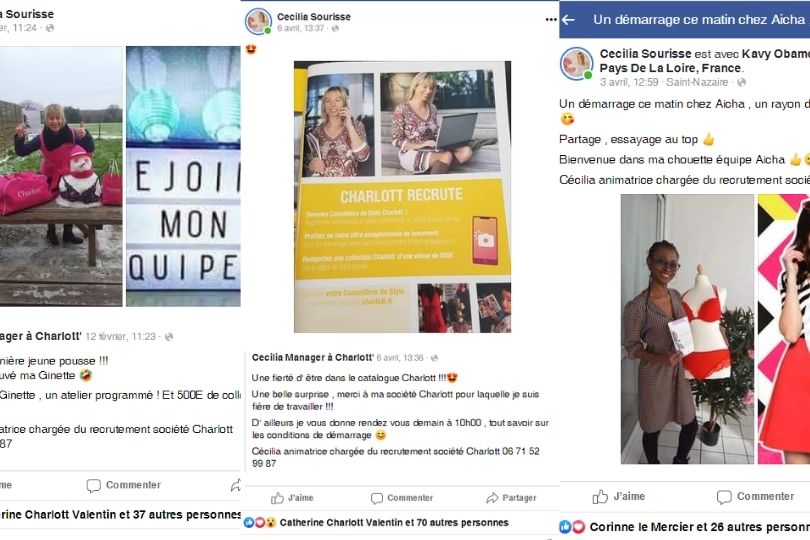Cécilia VDI Charlott' recrute via Facebook